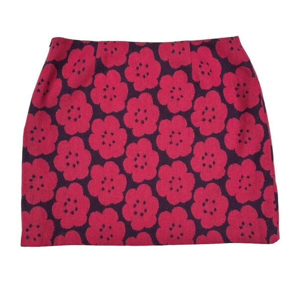 Boden Wool Blend Pink Floral Mini Skirt Womens Size US 14 R - Picture 1 of 8